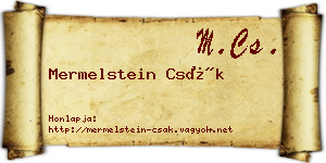 Mermelstein Csák névjegykártya
